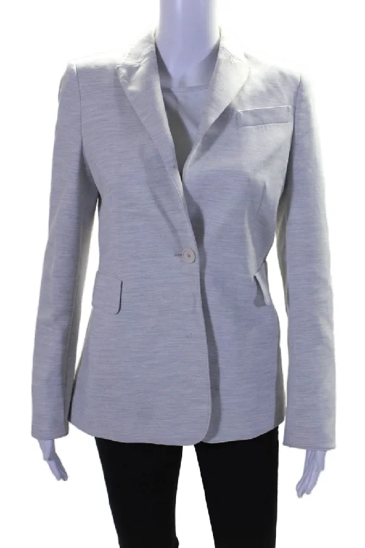 BlazerjerseyAkris Punto Womens Collared Long Sleeve Button Up Blazer Jacket Gray