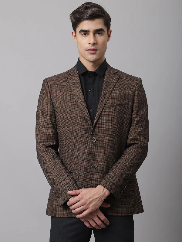 BlazergameMen Dark Camel Formal Blazer