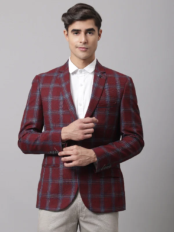 BlazeroffenseMen Maroon Formal Blazer