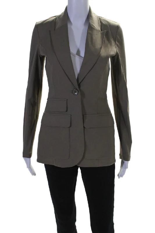 BlazerluxuryCapsule 121 Womens Single Button Pointed Lapel Blazer Jacket Taupe