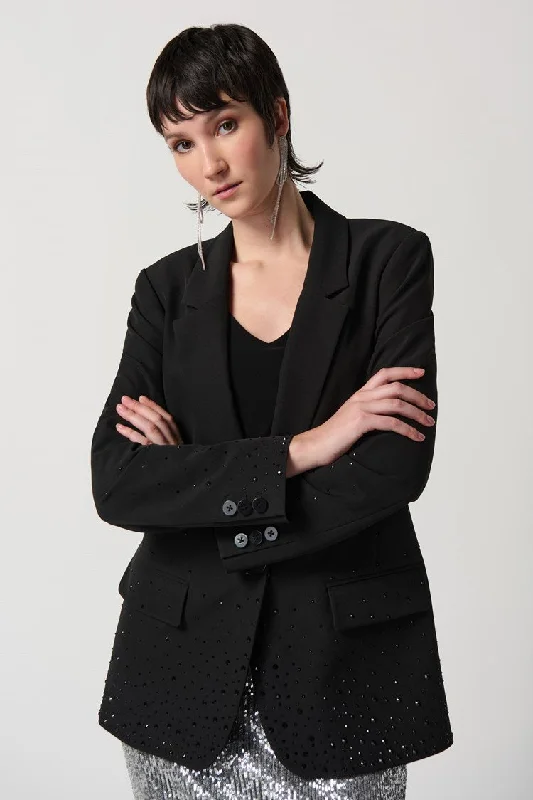 BlazercultureJoseph Ribkoff Woven Blazer With Iron-On Embellishment