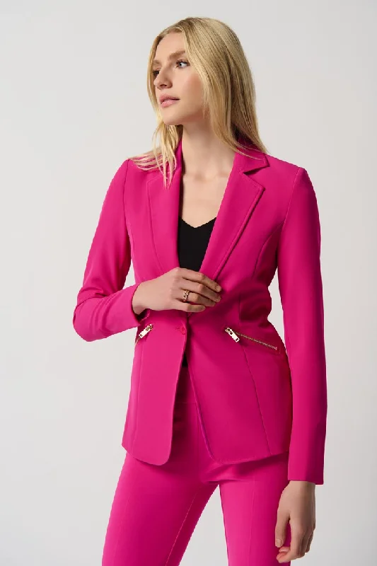 BlazereventJoseph Ribkoff Woven Blazer With Zippered Pockets