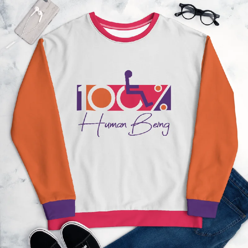 Travel Sweatshirts100% Human Being (Color Block) Unisex Sweatshirt