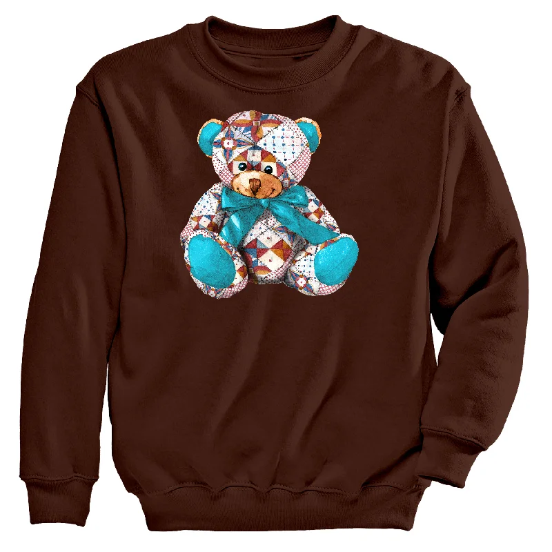 Thermal HoodiesPatchwork Teddy Women's Crew Neck Sweatshirt