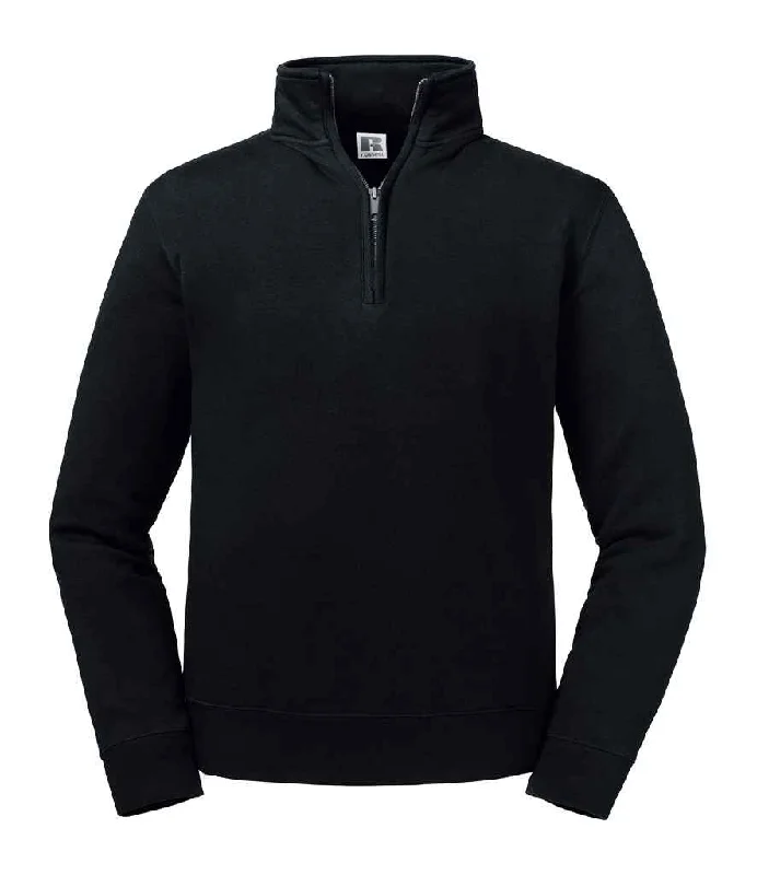 Windbreaker SweatshirtsRussell Authentic Zip Neck Sweatshirt | Black