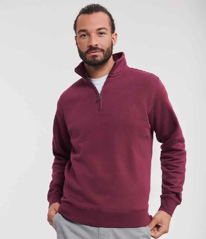 Fishing SweatshirtsRussell Authentic Zip Neck Sweatshirt | Burgundy