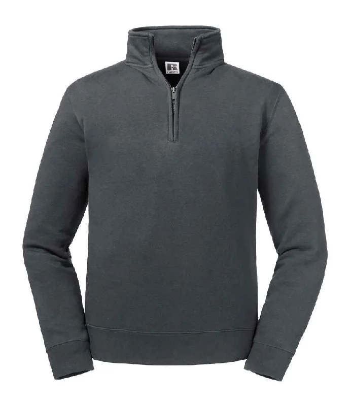 Cycling HoodiesRussell Authentic Zip Neck Sweatshirt | Convoy Grey