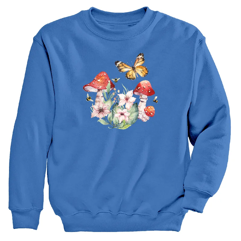 Quilted SweatshirtsMushroom Visitors Women's Crew Neck Sweatshirt