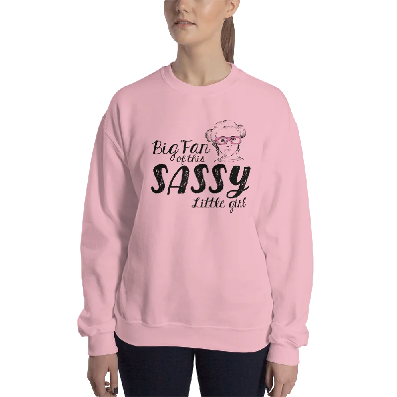 Fitted SweatshirtsBig Fan of this Sassy Little Girl (Esperanza - Raising Dion) Sweatshirt Light Colors