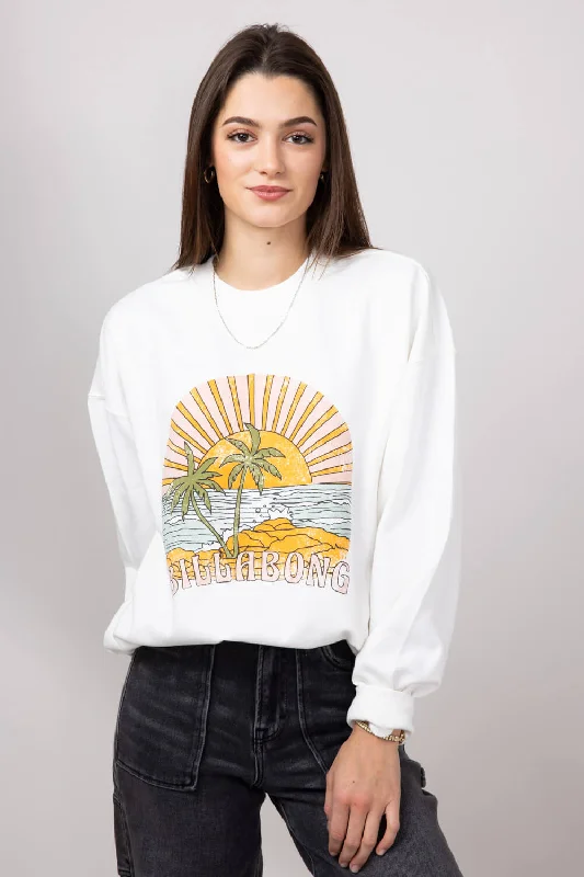 Asymmetrical HoodiesBillabong Island Life Crewneck for Women in White | 24B464405-SCS