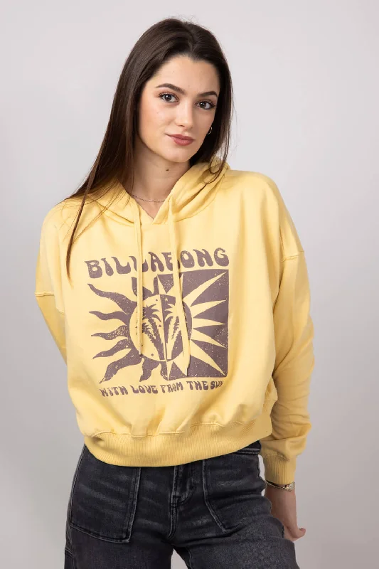 Metallic HoodiesBillabong With Love From the Sun Hoodie for Women in Pale Yellow | 24B414402-PAL