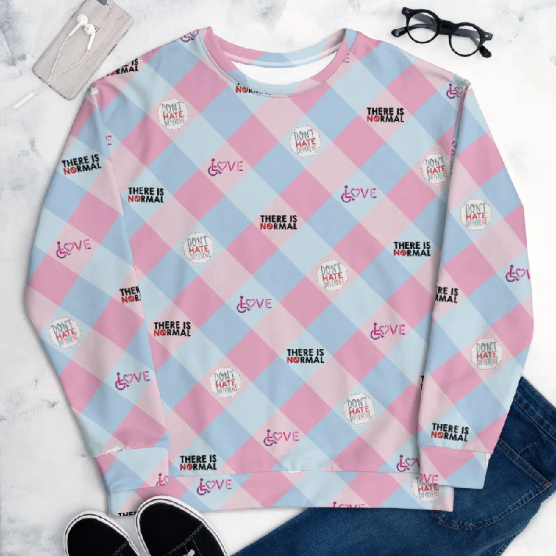 Graphic HoodiesDisability Themed Small Patchwork (Unisex Sweatshirt) Pastel Colors