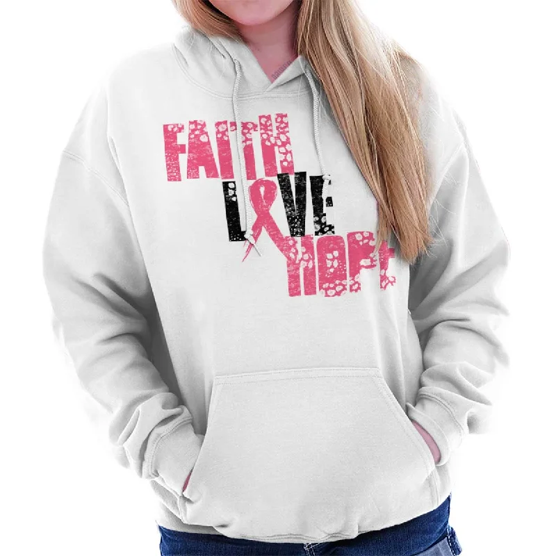 Drawstring HoodiesPink Faith Love Hope Hoodie