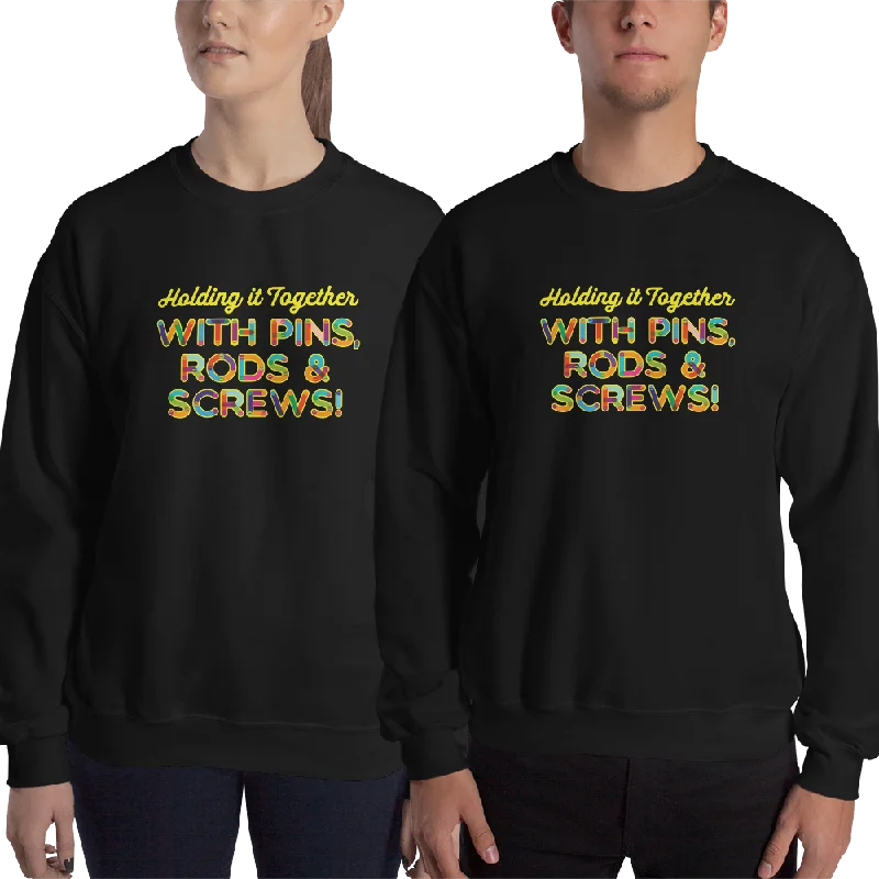 Hip-Hop HoodiesHolding It Together with Pins, Rods & Screws (Unisex Sweatshirt)