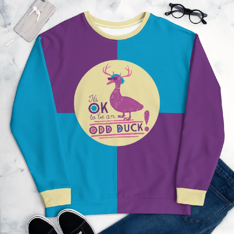 Rainproof HoodiesIt's OK to be an Odd Duck! Color Block Unisex Sweatshirt