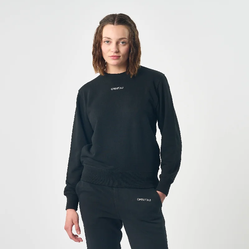 Gym HoodiesOmnitau Women's Ellyse Organic Cotton Medium Fit Sweatshirt - Black