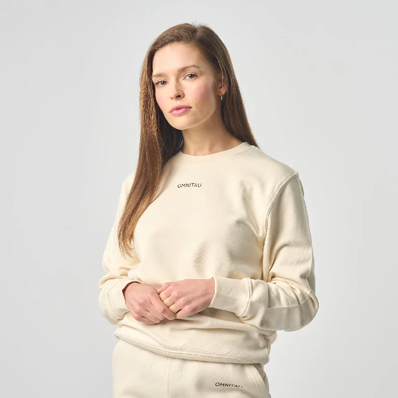 Athletic HoodiesOmnitau Women's Ellyse Organic Cotton Medium Fit Sweatshirt - Cream