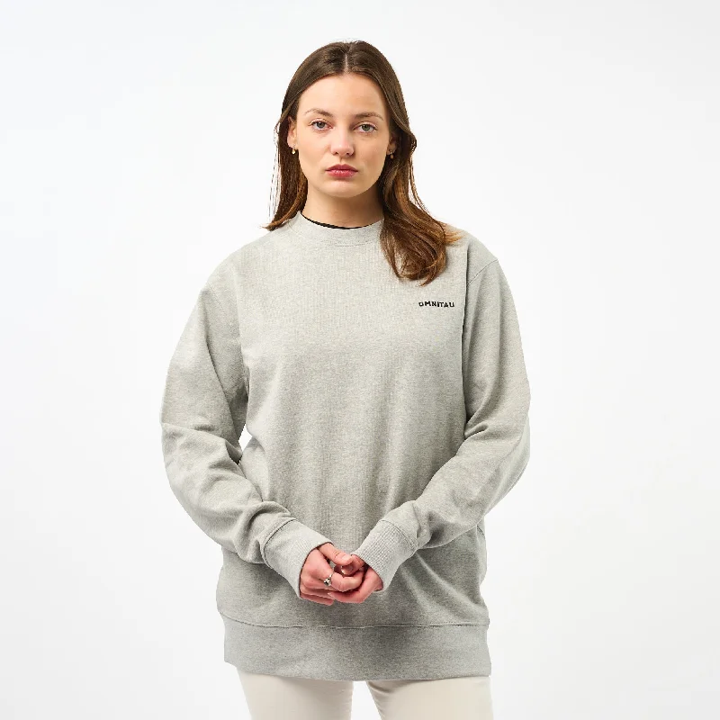 Linen Blend SweatshirtsOmnitau Women's Muir Organic Cotton Medium Fit Sweatshirt - Heather Grey