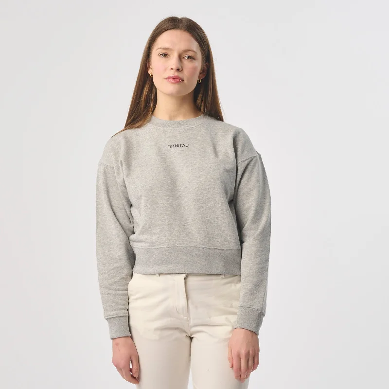 Logo HoodiesOmnitau Women's Organic Cotton Cropped Sweatshirt - Heather Grey