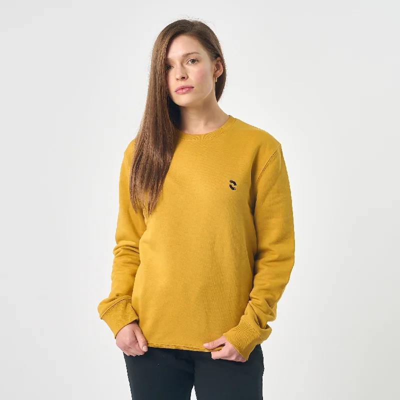 Travel SweatshirtsOmnitau Women's Prime Organic Cotton Crew Neck Sweatshirt -  Yellow