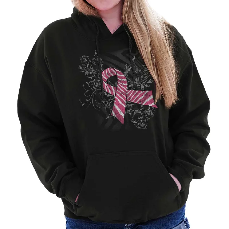 Cultural SweatshirtsPink And White Ribbon Hoodie