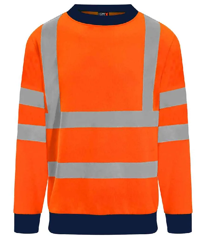 Designer SweatshirtsPro RTX High Visibility Two Tone Sweatshirt | Orange/Navy