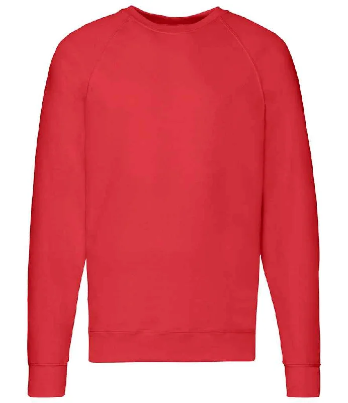 Urban HoodiesFruit of the Loom Lightweight Raglan Sweatshirt | Red