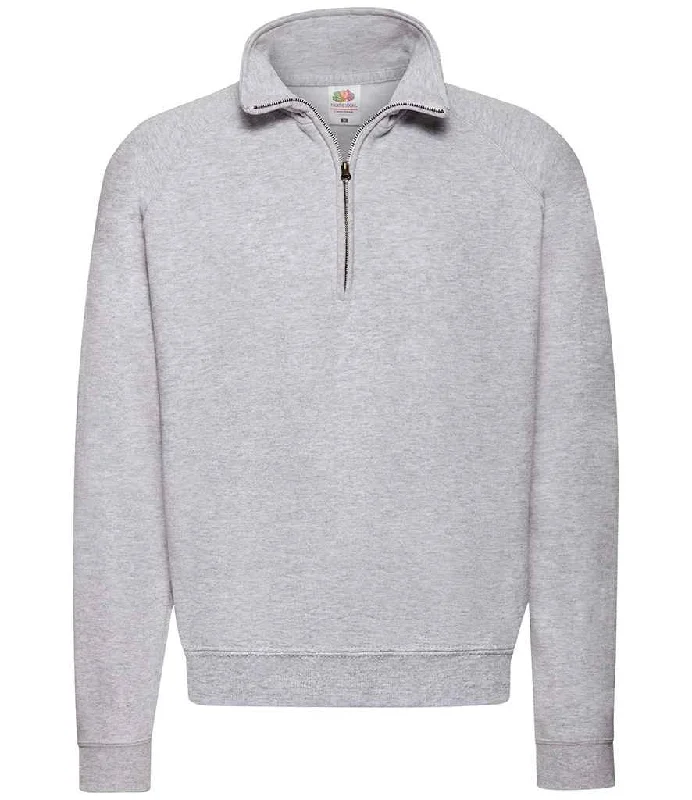 Embroidered SweatshirtsFruit of the Loom Classic Zip Neck Sweatshirt | Heather Grey