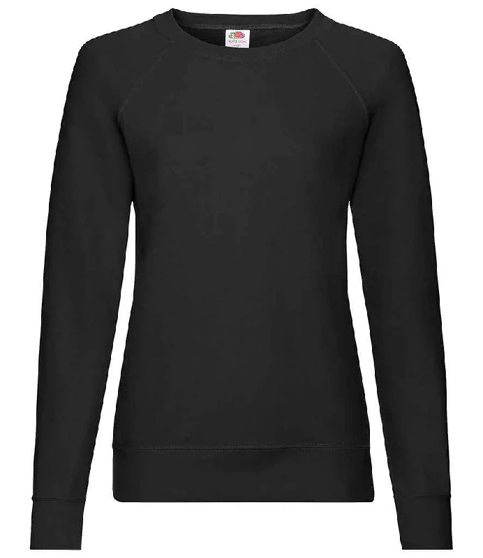 Stretch-Knit SweatshirtsFruit of the Loom Lady Fit Lightweight Raglan Sweatshirt | Black