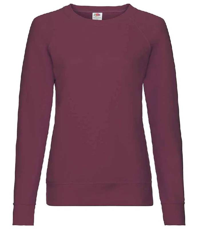 Designer SweatshirtsFruit of the Loom Lady Fit Lightweight Raglan Sweatshirt | Burgundy