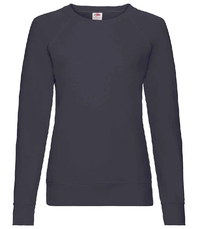 Rainproof HoodiesFruit of the Loom Lady Fit Lightweight Raglan Sweatshirt | Deep Navy