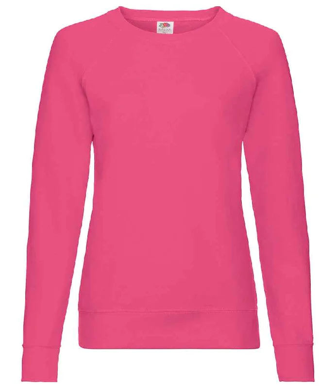 Urban HoodiesFruit of the Loom Lady Fit Lightweight Raglan Sweatshirt | Fuchsia