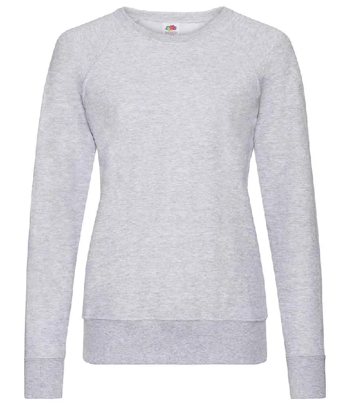 Travel SweatshirtsFruit of the Loom Lady Fit Lightweight Raglan Sweatshirt | Heather Grey