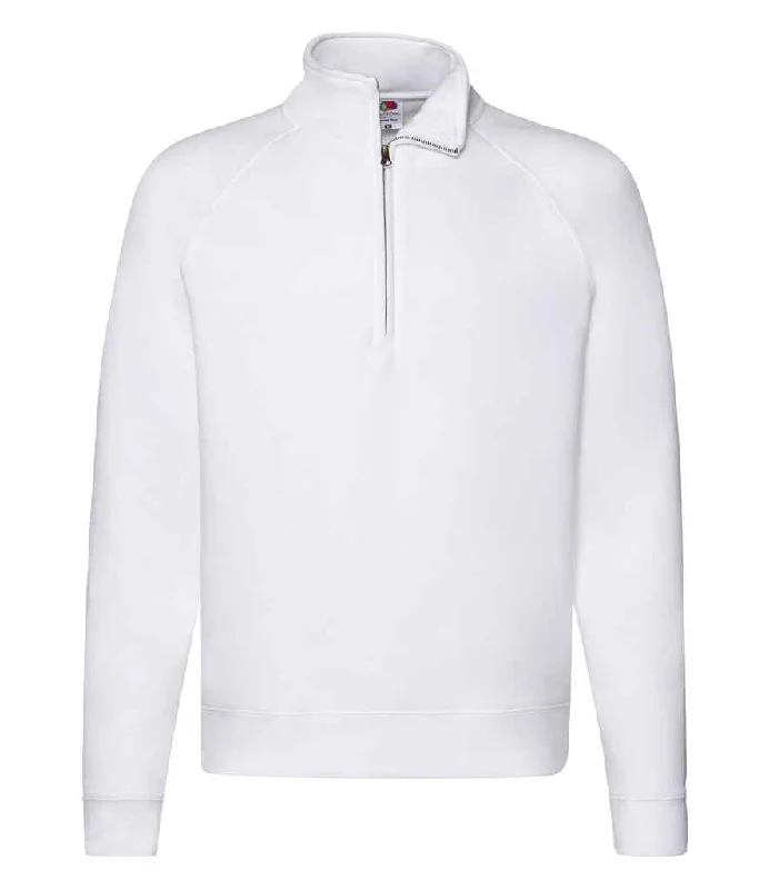 Oversized HoodiesFruit of the Loom Premium Zip Neck Sweatshirt | White