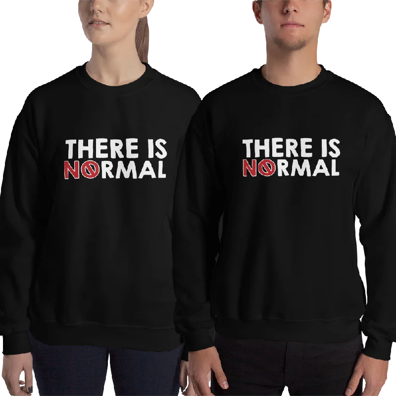 Glitter SweatshirtsThere is No Normal (Text Only Design) Sweatshirt Black/Navy