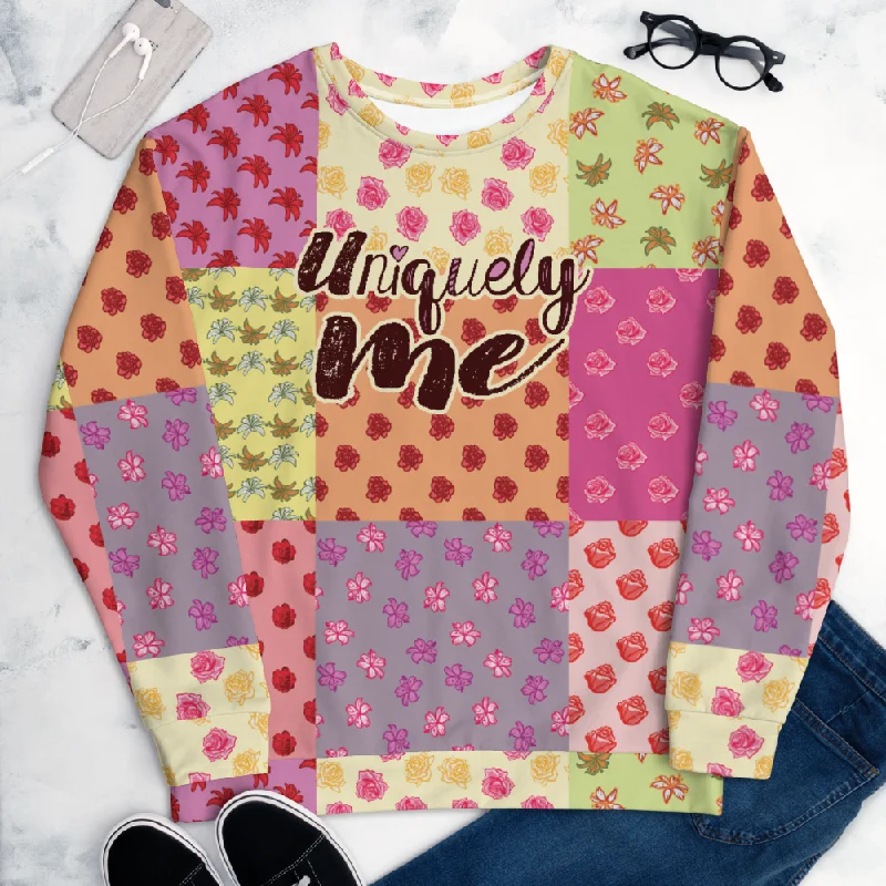 Velour SweatshirtsUniquely Me Floral Pattern Unisex Sweatshirt