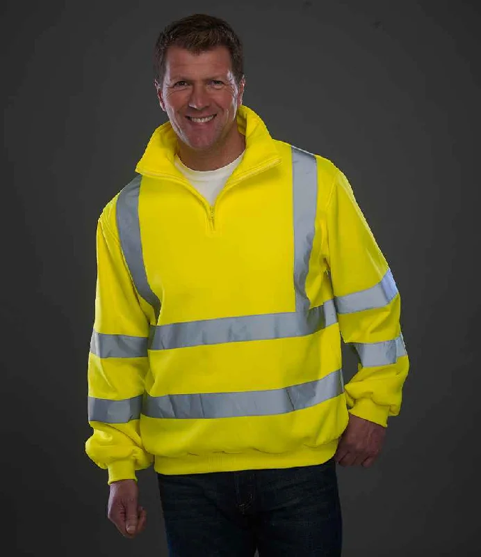 Gym HoodiesYoko Hi-Vis Zip Neck Sweatshirt | Yellow