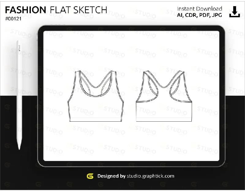 SPORTS BRA FLAT SKETCHLightweight tee