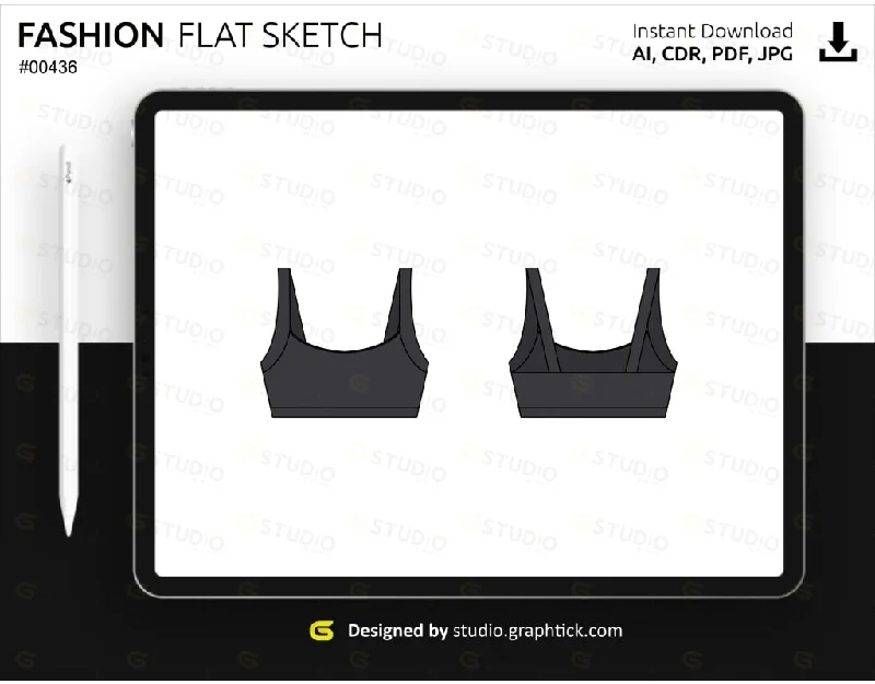 SPORTS BRA FLAT SKETCHThermal tank