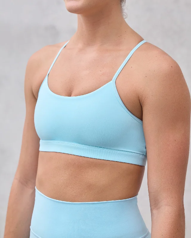 Glow Sports Bra - Crystal  BlueMesh tee