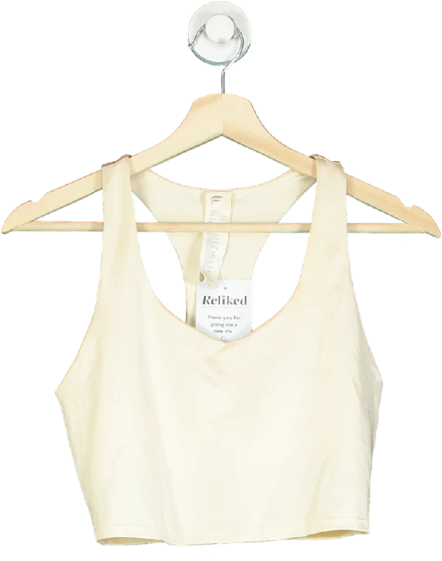 Fabletics Beige Racerback Sports Bra UK SReflective tank