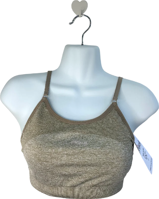 gymshark Beige Flex Strappy Sports Bra UK SAthletic singlet