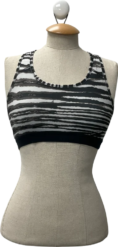 Nike Black And White Striped Sports Bras UK SReflective hoodie