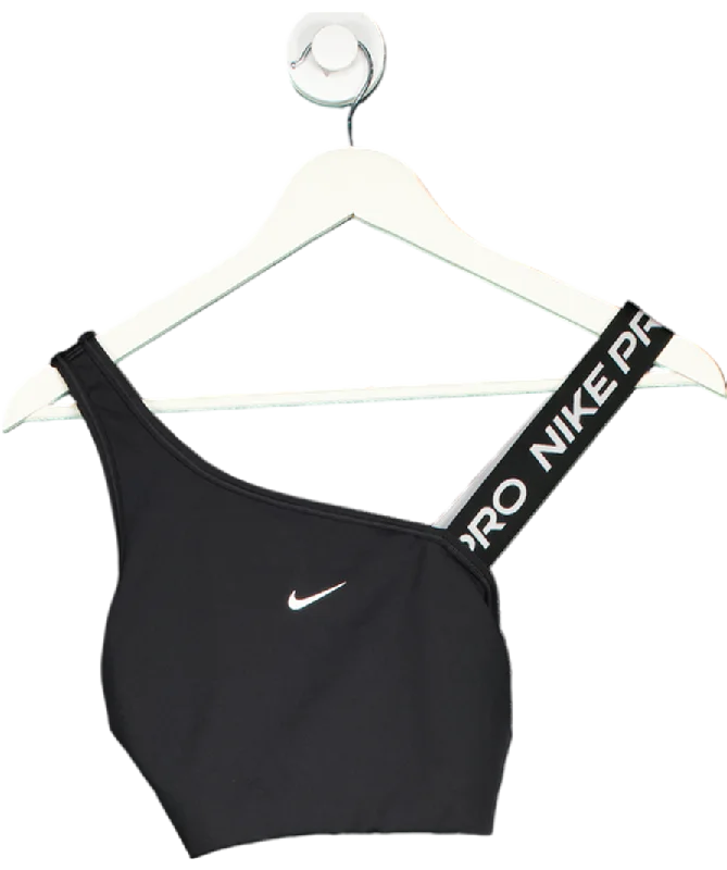 Nike Black Swoosh Asymmetrical Padded Sports Bra UK MLightweight tank